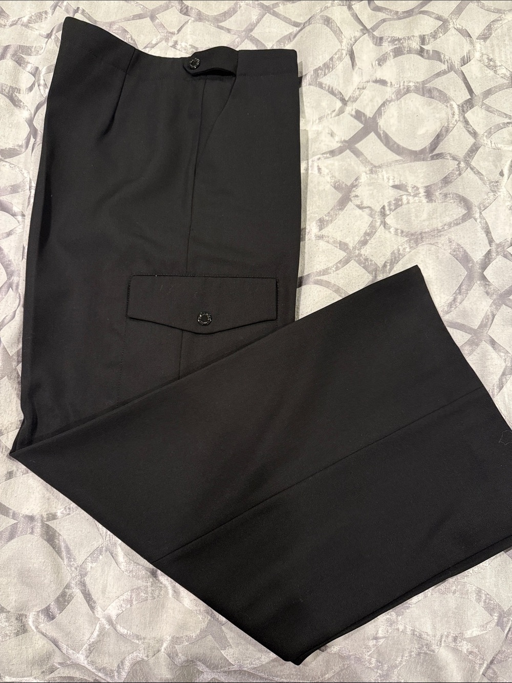 Sandro Black Tailored Dress Pants with Flap Pocket